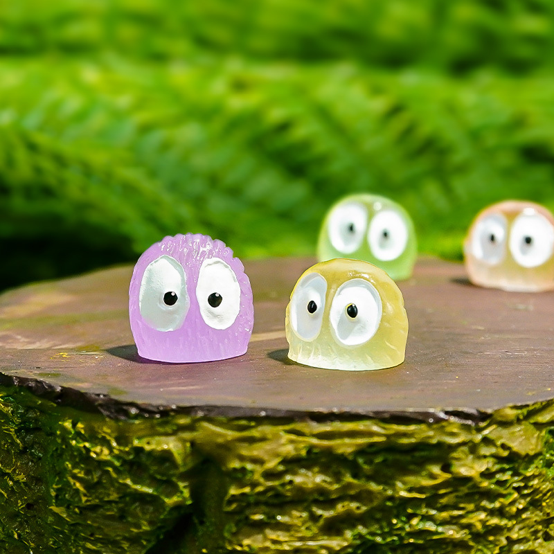 Micro paisaje accesorios de decoración de bricolaje color luminoso pequeña bola de carbón negro muñeca artesanías de resina mini adornos