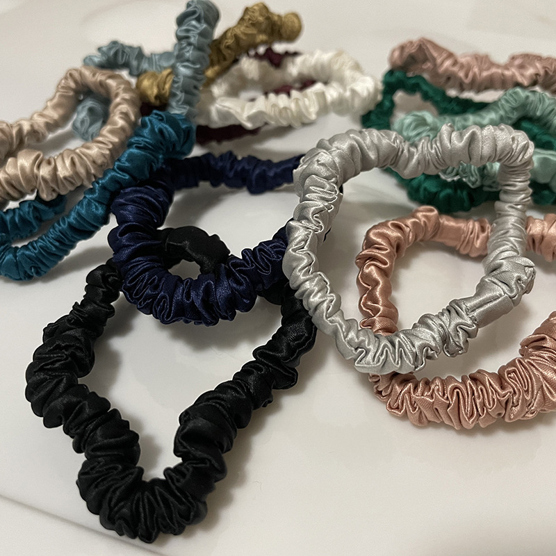 Gift 22mm 1cm Glossy Silk Hair Tie Handmade 100 Mulberry Silk Women's Hair Ribbon Wholesale