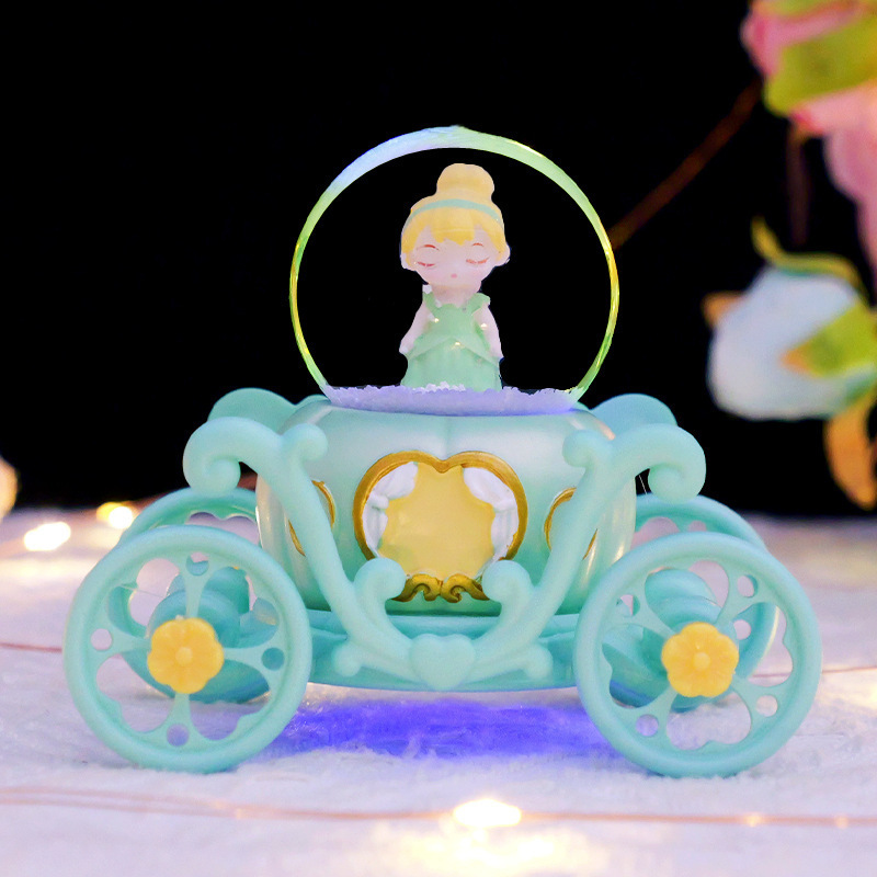 漫画のロリータの女の子の車のライトの雪の音楽のイルミネーションの水晶のボールのオルゴールの子供の学生の贈り物の卸売り|undefined