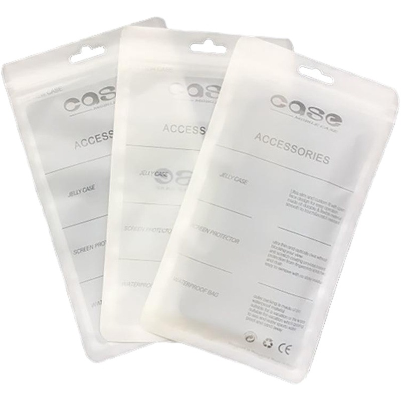 En stock al por mayor translúcido Yin y Yang cremallera bolsa de plástico Ziplock bolsa 4,7/5,5 pulgadas caso teléfono móvil Shell bolsa de embalaje