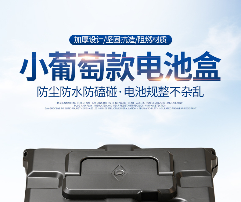 Electric Vehicle Small Grape Battery Box 48V12A Lead-Acid Battery Box Thickened Waterproof Portable Battery Universal Protective Case