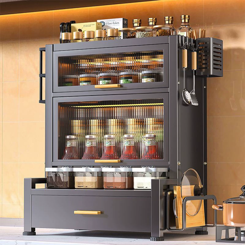 Кухонная приправа подставка столешница бытовая многослойная многофункциональная пылезащитная приправа