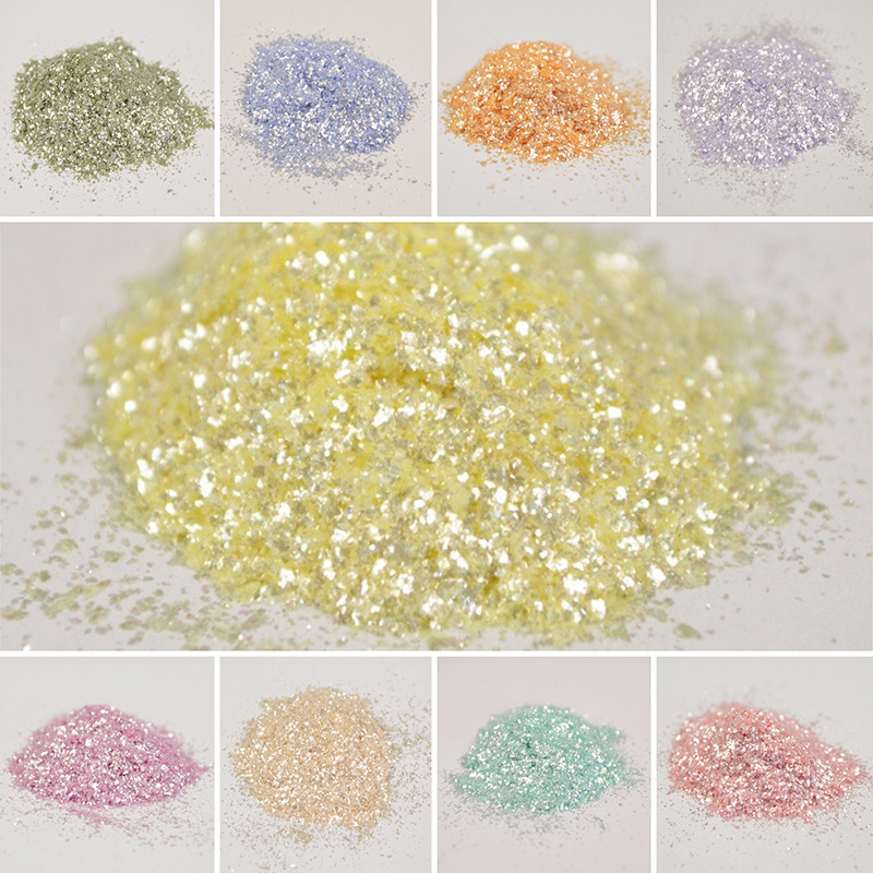 彩色钻石粉云母碎片珠光粉云锦欧箔粉美妆云母粉美甲碎钻珠光