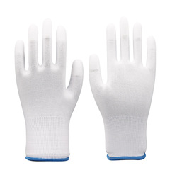 PU塗指尼龍手套無塵電子工廠車間防靜電薄款PU塗層勞保手套批發