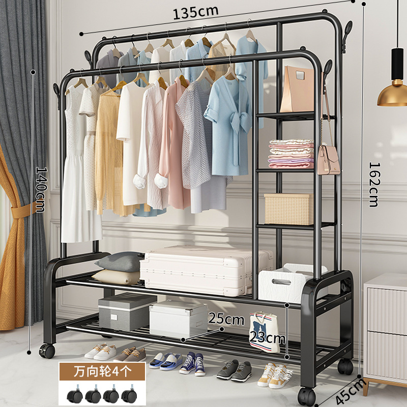 percha de ropa simple piso plegable balcón secado estante de ropa doméstico dormitorio doméstico varilla de secado plegable percha de ropa