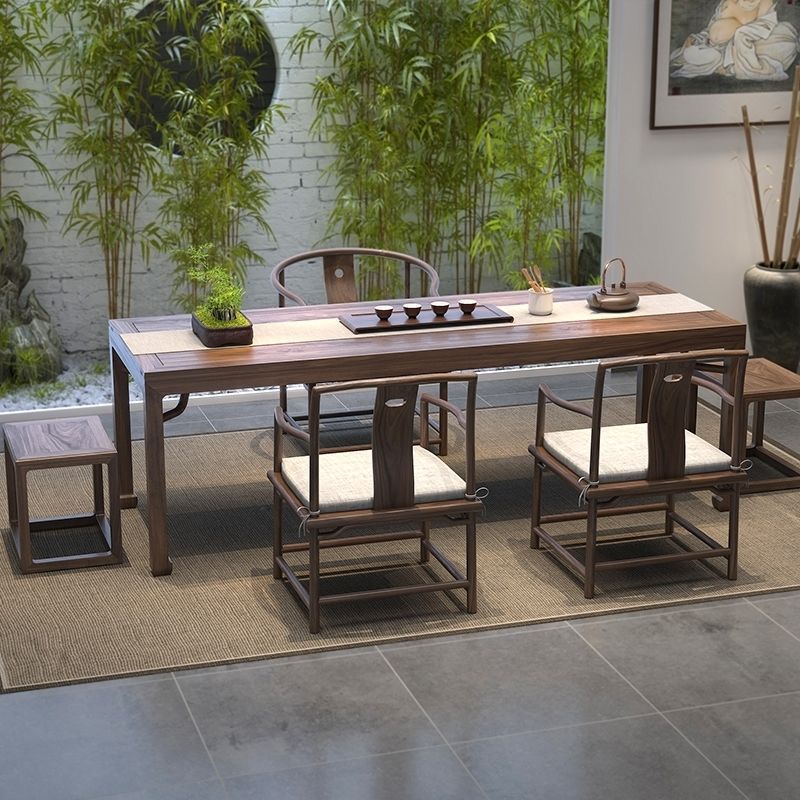 Mesa de té de olmo viejo mesa de té de madera sólida simple silla de ocio taburete cuadrado nuevo estilo chino mesa de té combinación de silla tronco para el hogar