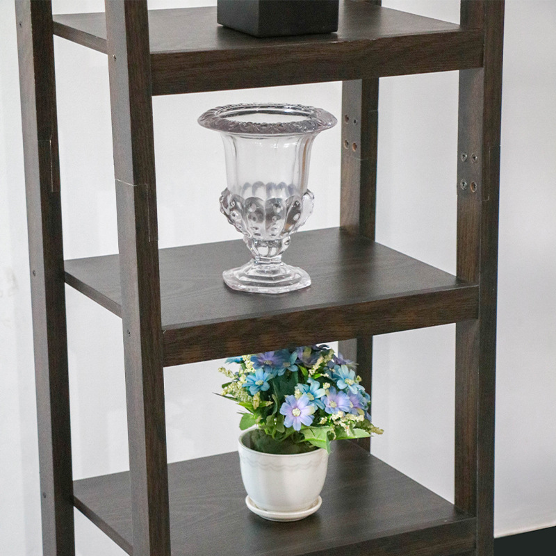 Estante de almacenamiento de cocina estante de verduras multicapa sala de estar contra la pared almacenamiento de almacenamiento de piso estante de libros simple estante de bambú y madera balcón estante de flores