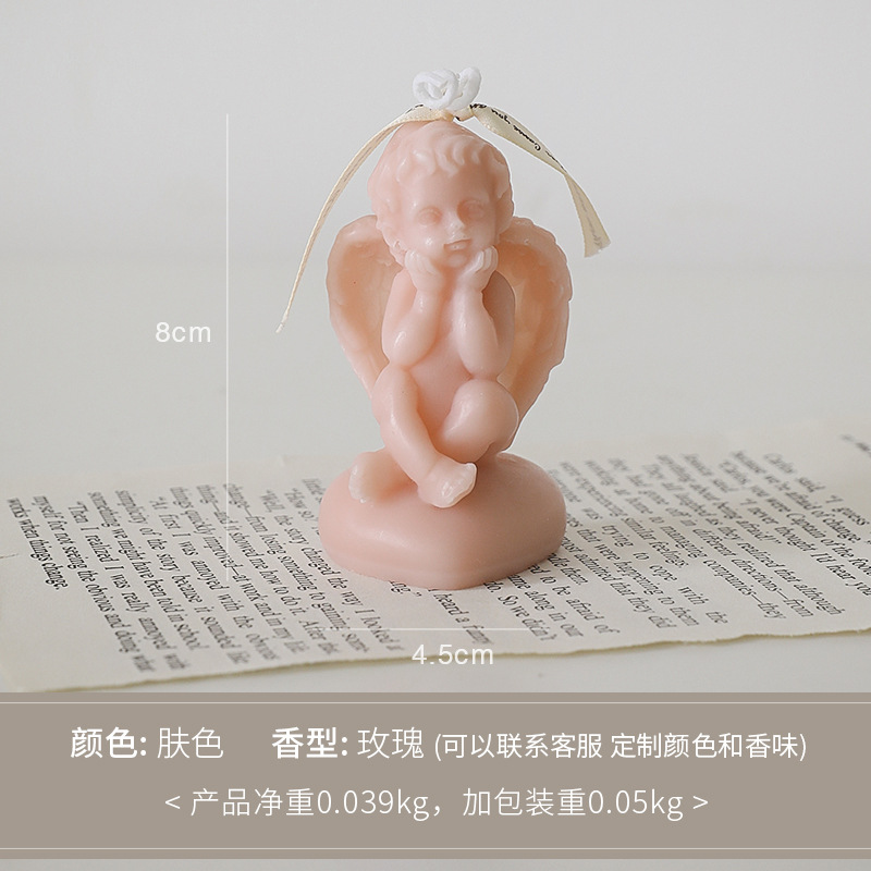 Vela de aromaterapia Little Angel Regalos de cumpleaños personalizados Adornos de mesa hechos a mano Vela de fragancia de cera de soja