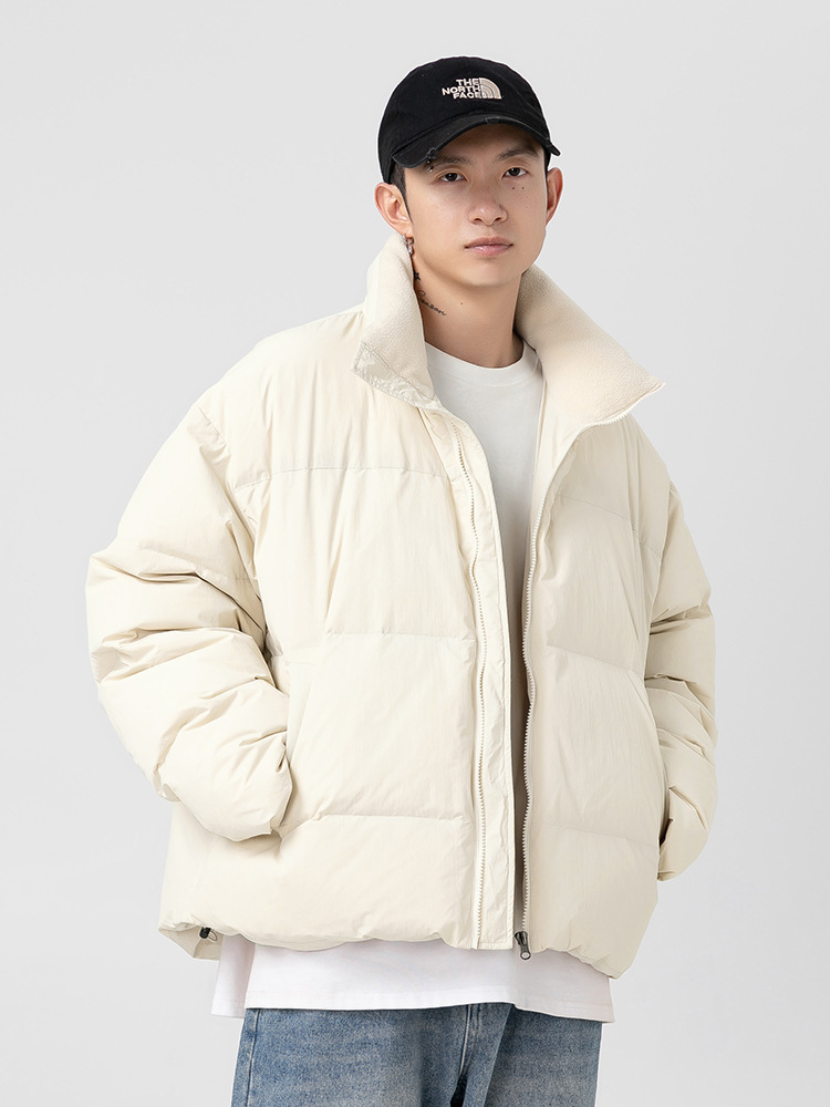 Se pueden abrir 90 chaqueta de plumón para hombre, mismo estilo, pareja de invierno, chaqueta de plumón de pato blanca cálida y gruesa holgada q