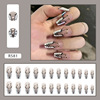 Translucent nail stickers, fake nails for manicure, 24 pieces, ready-made product, wholesale, Chanel style