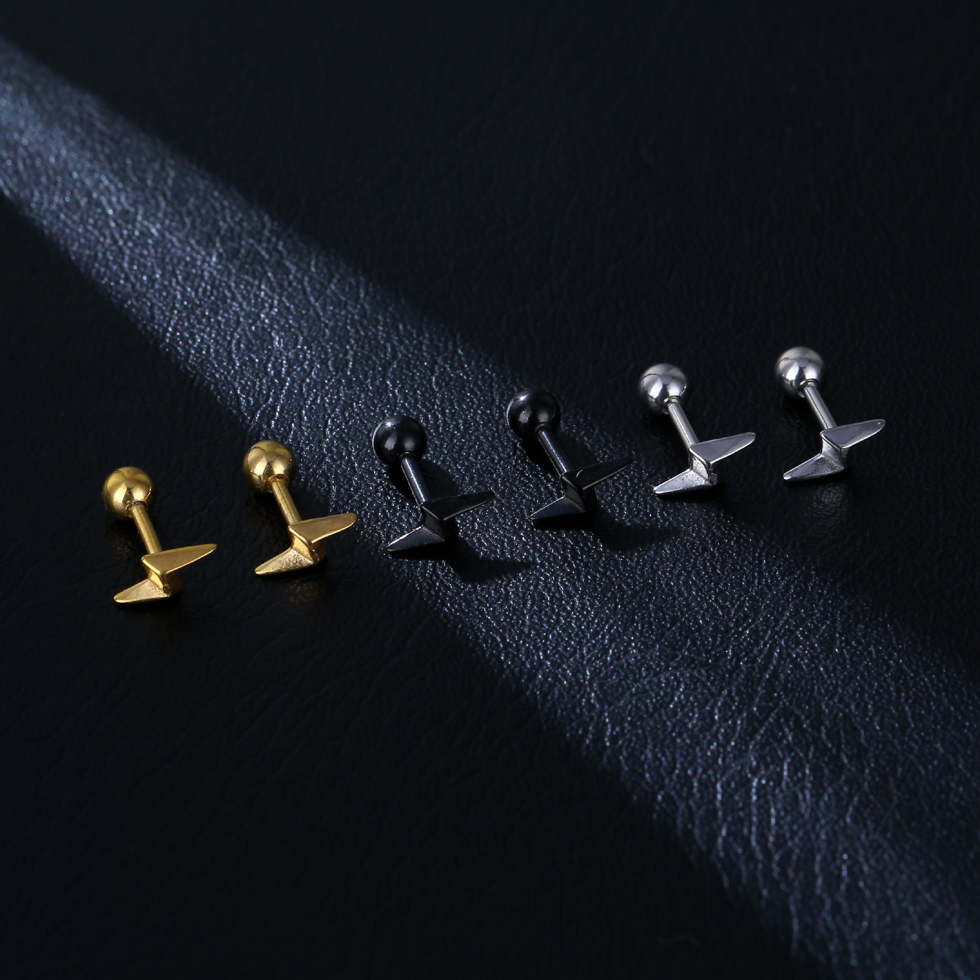 3g Weight Ear Studs Classification 1 Piece Quantity 1 Piece Fashion Lightning Stainless Steel Plating Ear Studs