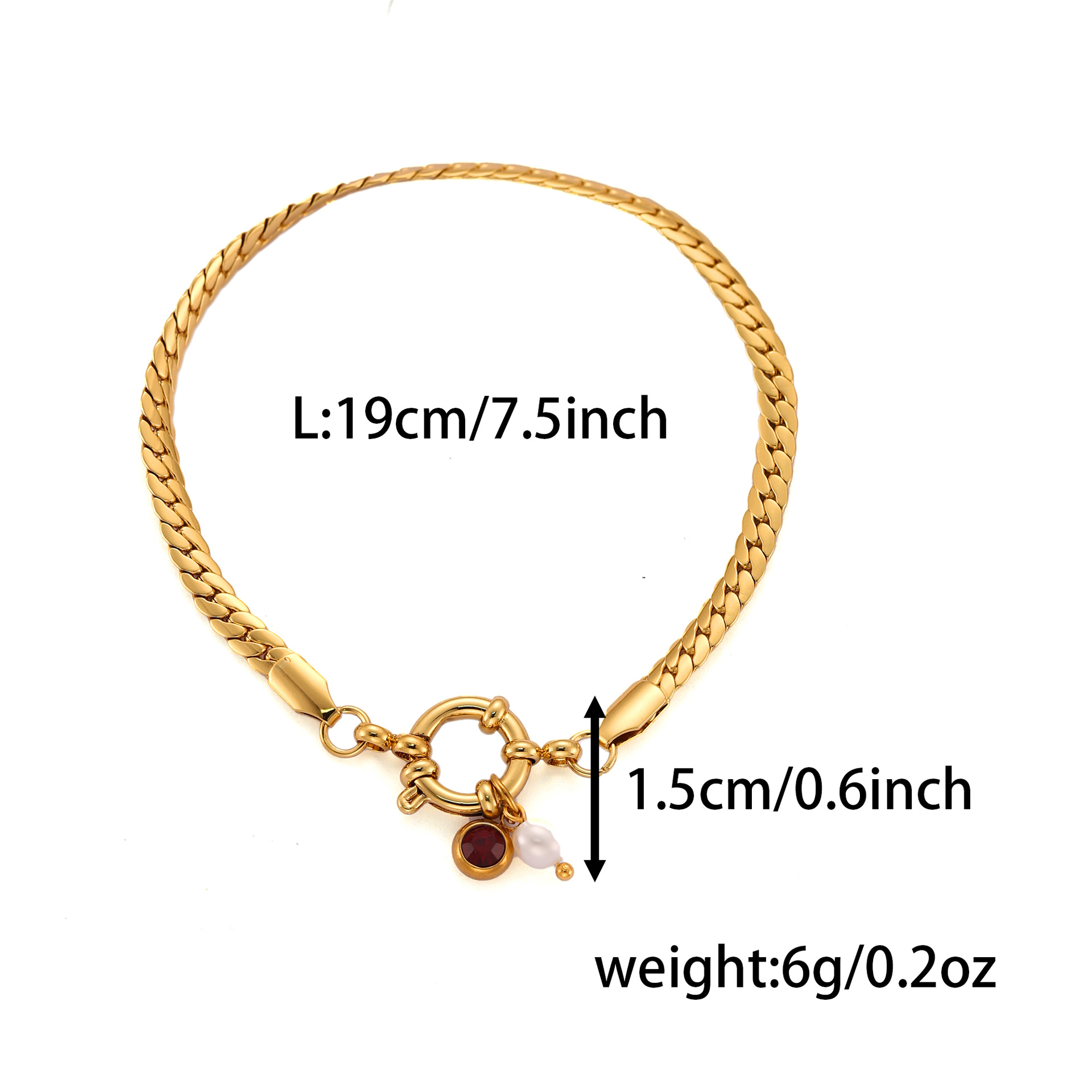 11g Weight Spring Ring Trigger Clasp Closure Clasp Closure Type Titanium Steel Pendant Material Bracelets Classification Titanium Steel Chain Material Cuban Link Chain Curb Chain, Paperclip Chain Chain Type 1 Piece Quantity Daily, Date Occasion Titanium Steel Material Sun, Cherry, Starfish Pattern All Seasons Season Women's Gender Plating Design Elegant, Sweet Style Elegant Sweet Sun Cherry Starfish Titanium Steel Cuban Link Chain Curb Chain Paperclip Chain Bracelets In Bulk 11