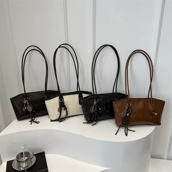 High-End Textured Retro Large-Capacity Bag for Women, New Cross-Border Commuter Shoulder Bag, Portable Commuter Tote Bag