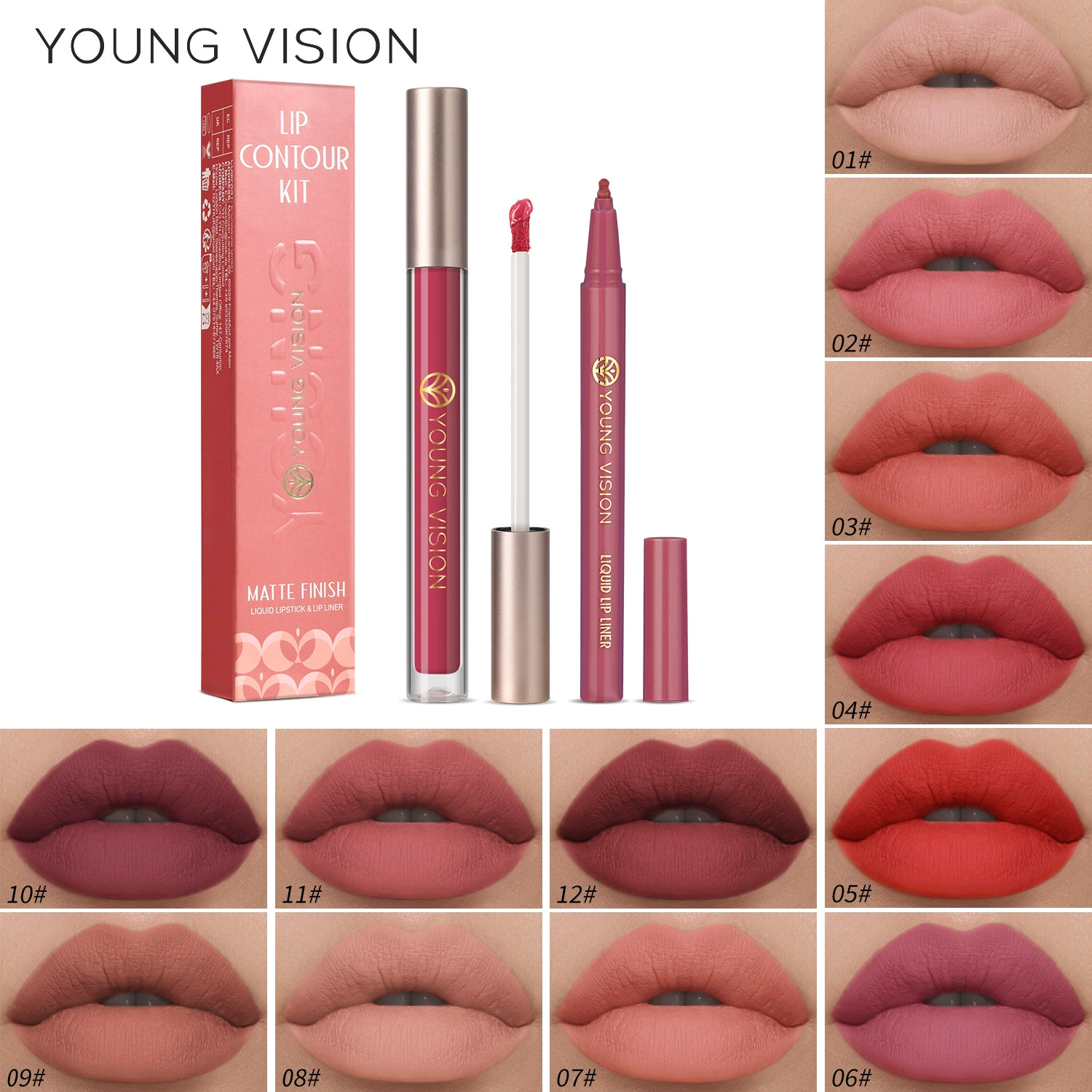YOUNG VISION Lip gloss, lip pencil, set, 2 pieces