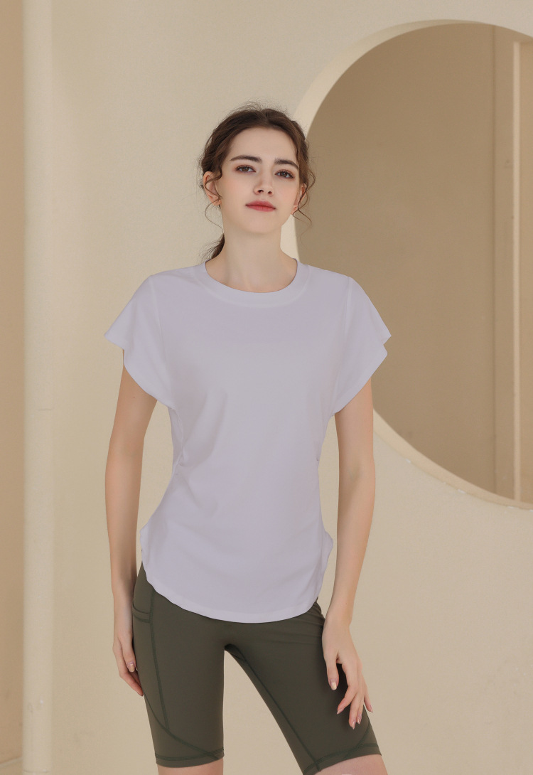 New Snowflake Cotton Breathable Sports Top Women's Short Sleeve T-shirt Running Training Cover Up Slimming Fitness Yoga_voghion.com