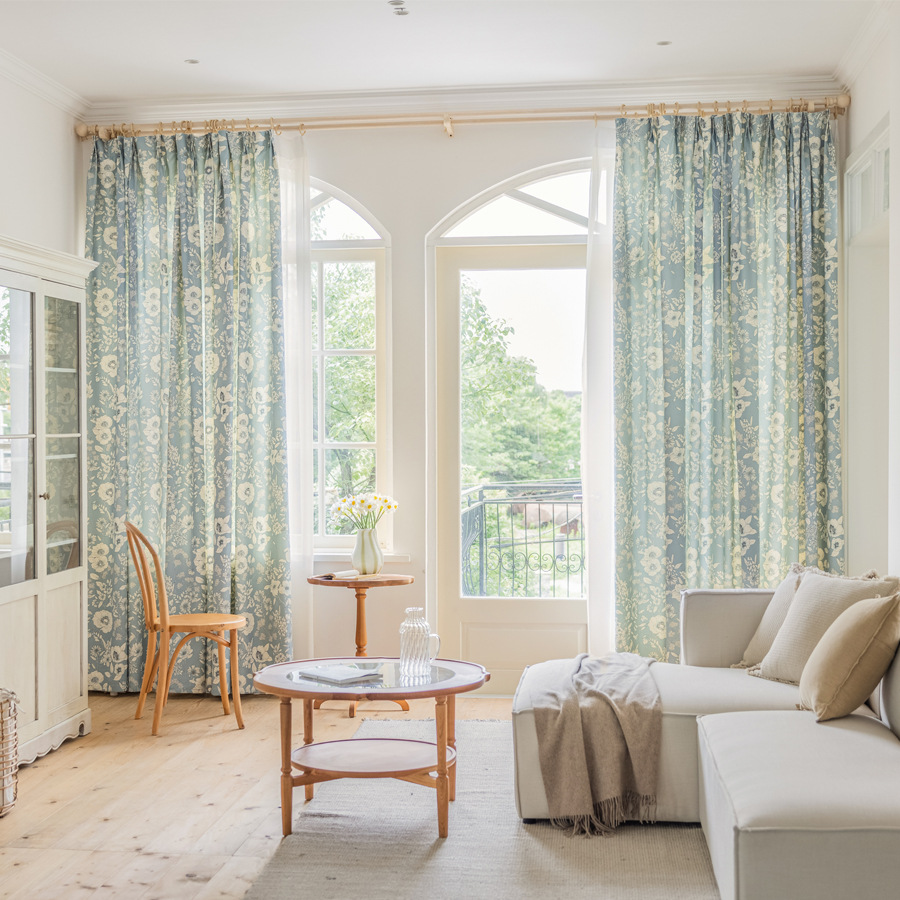 Transfronteriza cortina americana pastoral sombreado cortina tela salón dormitorio balcón cortina Amazon fábrica al por mayor