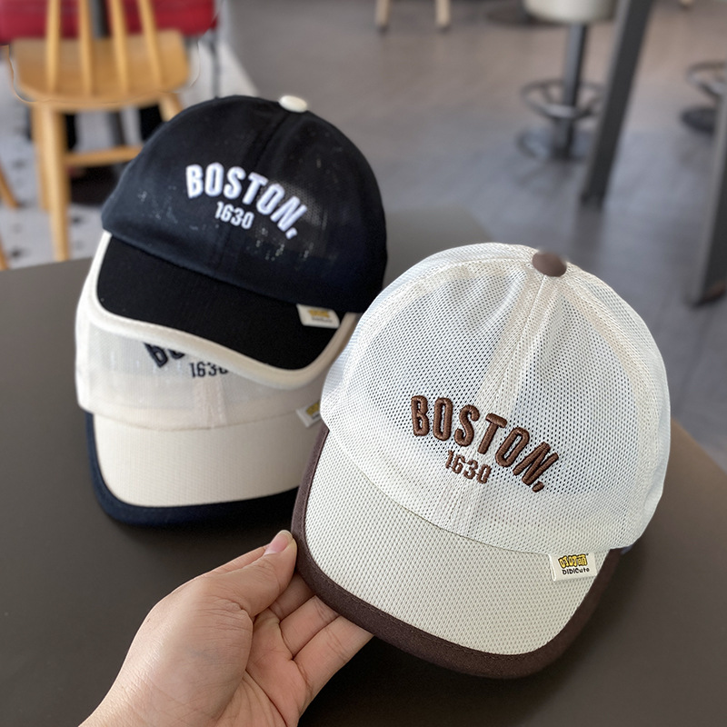 Sombrero de bebé verano malla fina transpirable niño lengua de pato japonesa gorra de béisbol verano viajes para niños sombreado verano