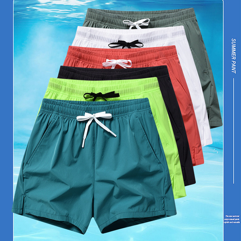 Men's Casual Solid Color Three-point Shorts Breathable Elastic Loose Straight Shorts Men's Ice Silk Casual Pants Beach Pants Men's Men's Casual Solid Color Three-point Shorts Breathable Elastic Loose Straight Shorts Men's Ice Silk Casual Pants Beach Pants Men's