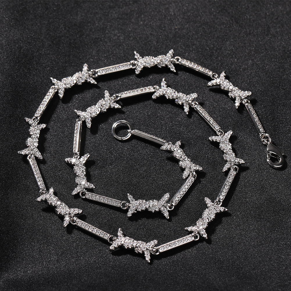 Thorn Fine Wire Necklace With Zircon For Men Elegant Accessory_voghion.com