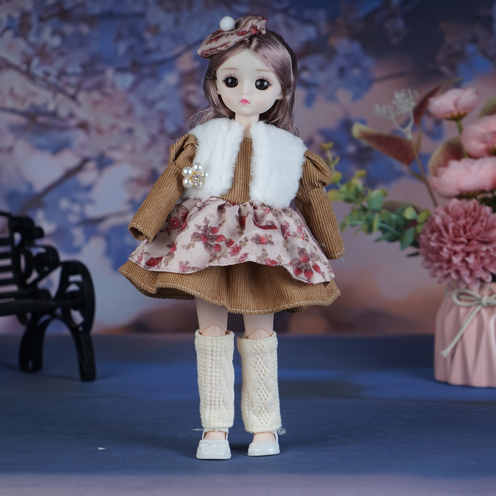 New winter dress-up music doll cute princess children Girl birthday toy fashion doll model doll