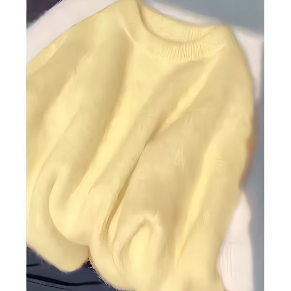 Christmas Loose Sweet Milky Yellow Lazy Round Neck Pullover Knitwear Autumn and Winter New Top Knitwear Layered Ins