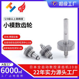 精密齿轮定制0.1-1.5模高精度齿轮轴无人机小模数双联齿轮加工