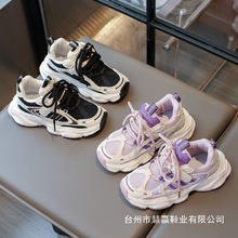 法国Uamtor女童运动鞋2025夏季新款儿童网面透气老爹鞋大童跑步鞋