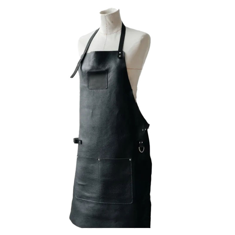 Transfronterizo Amazon PU delantal impermeable de piel café barbería ropa de trabajo delantal de cocina casero logo personalizado