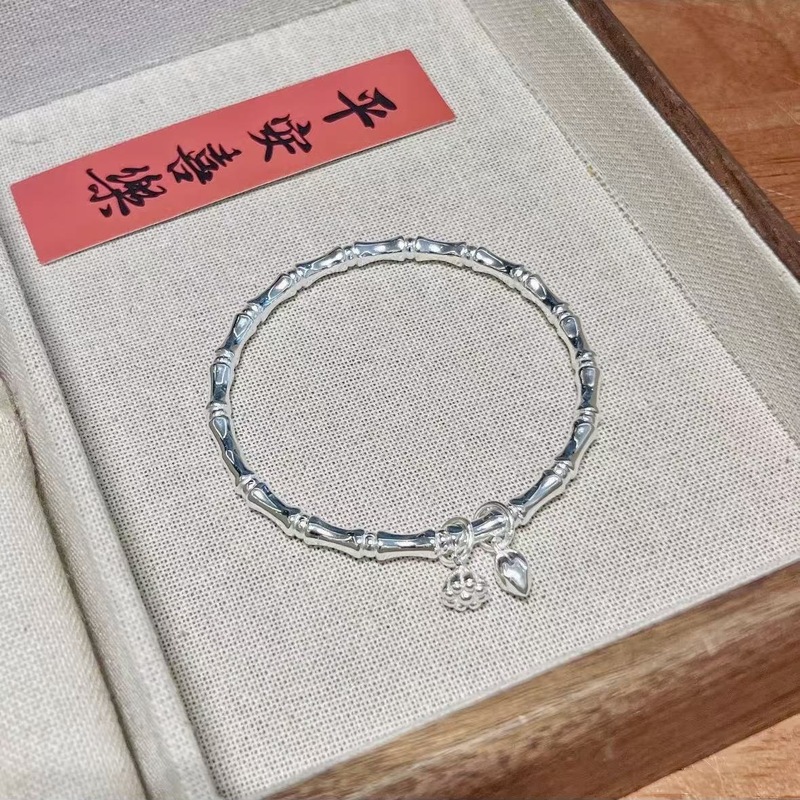 抖音爆款描金桃花葫芦实心开口手镯女新中式高级感国潮合集手饰品|undefined