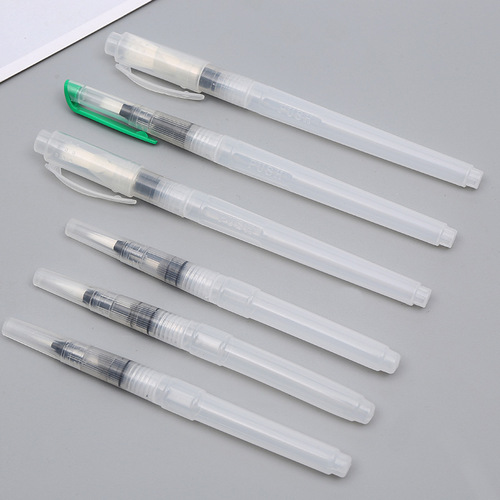 Portable transparent high-quality pp pointed nylon hair water storage pen solid pigment water-soluble color lead painting fountain pen