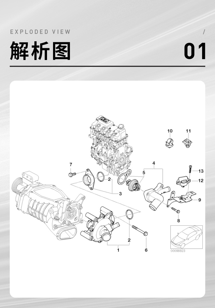 11518623576 for BMW MINI 1 Series 2 Series Thermostat Coolant Control Valve