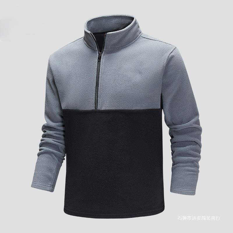 Cross-Border Manufacturer's Fleece Jacket Men's Velvet Thickened Sweatshirt Double-Sided Fleece Jacket Polar Fleece Couple's Jacket Drop Shipping
