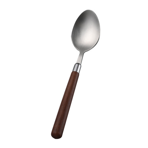 Western tableware imitation walnut long-handled spoon steak knife and fork four-piece set household dessert spoon wooden chopsticks fork spoon stainless steel