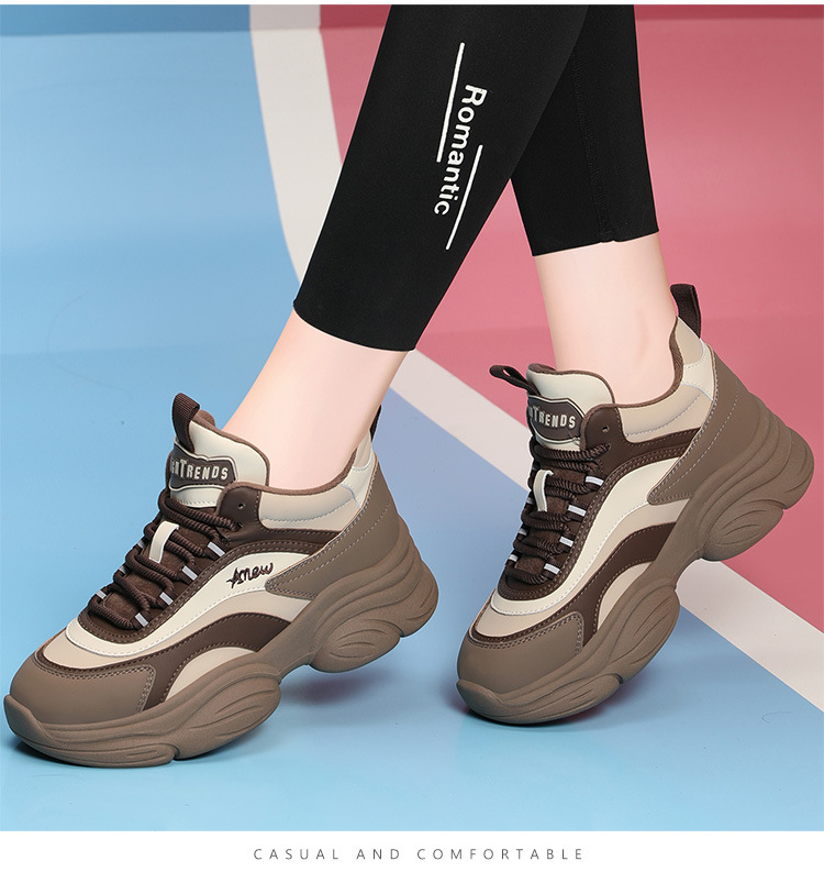 Giày sneaker nữ chunky đế dày thoáng khí mùa hè 2025, gót 5.5 cm — Lớp lót đơn màu be và đen, chiều cao gót 5.5cm, Phong cách thoáng khí của Mika, Mẫu Low Ankle lót đơn màu be và đen, chiều cao gót 5.5cm, Màu be và đen cộng với nhung, chiều cao gót 5.5cm chi tiết 10