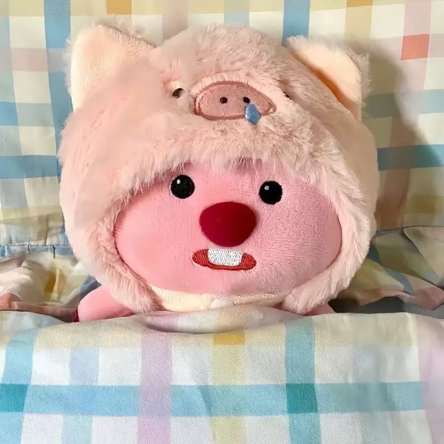 New Loopy Beaver Ruby Pig Head Plush Toy Doll Gift for Girls Best Friend Girlfriend