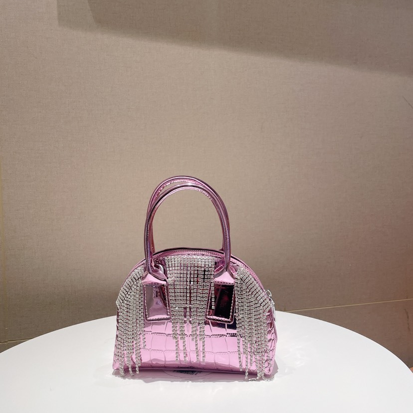 Sac transfrontalier pour femmes, nouveau filet coréen rouge, petit strass frais, chaîne à pompon, sac à bandoulière portable, messager, 2023_voghion.com