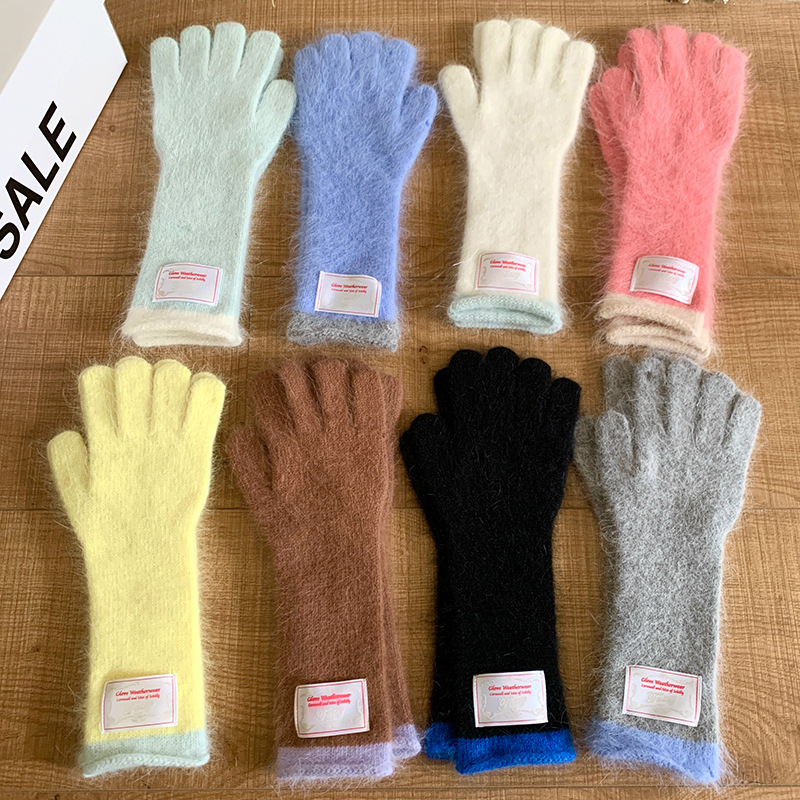 Guantes de ciclismo invierno caliente 2025 nuevo estilo de todo tipo grueso alargado glutinoso suave pantalla táctil guantes de lana al por mayor