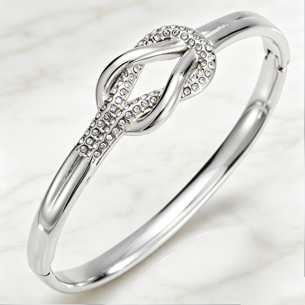 Brazalete de acero de titanio de moda europea y americana para chicas 18k oro no decolor joyas de acero de titanio joyas image 8