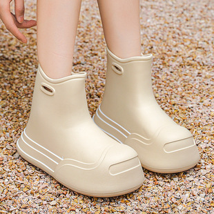2023 New Internet celebrity fashion rain boots Women's outer wear low-cut non-slip waterproof cute short rain boots thick-soled