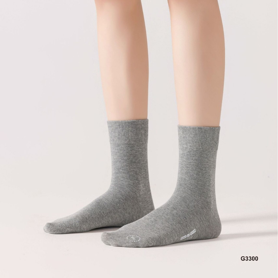 Shoe Sock Workshop 110A Antibacterial Solid Color Mid-Length Socks Simple Combed Cotton All-Season Cotton Socks Manufacturer Wholesale G3300