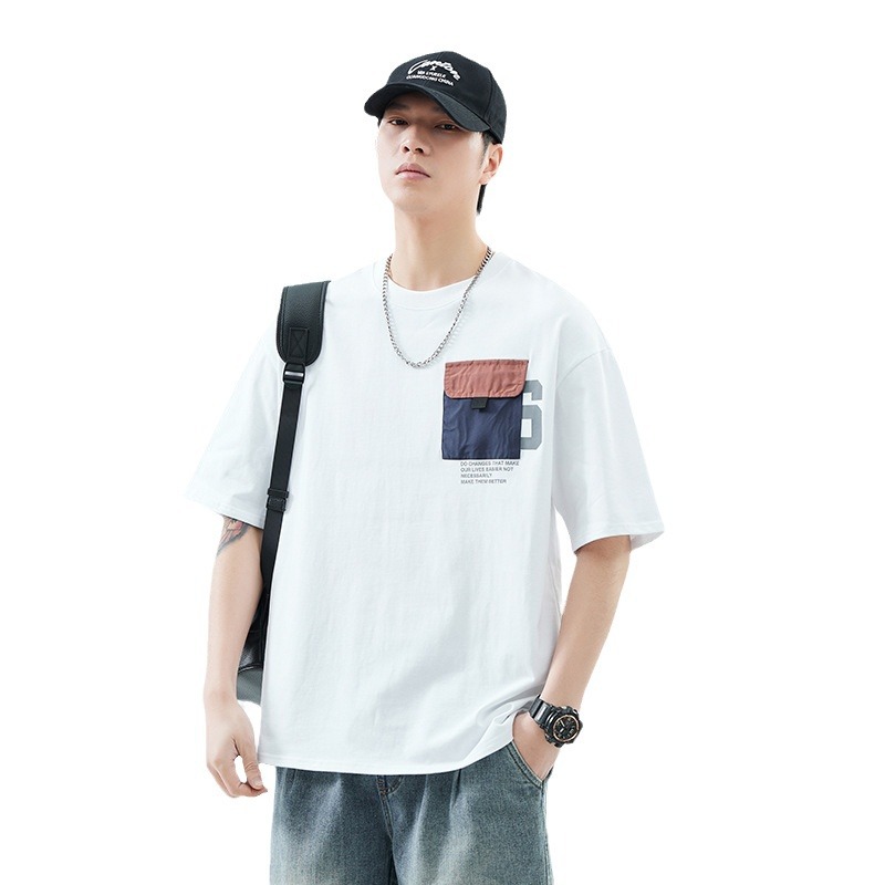 Camiseta de hombre Danbaoni, verano 2025, nueva, estilo japonés, marca de moda, estampado de letras, camiseta holgada