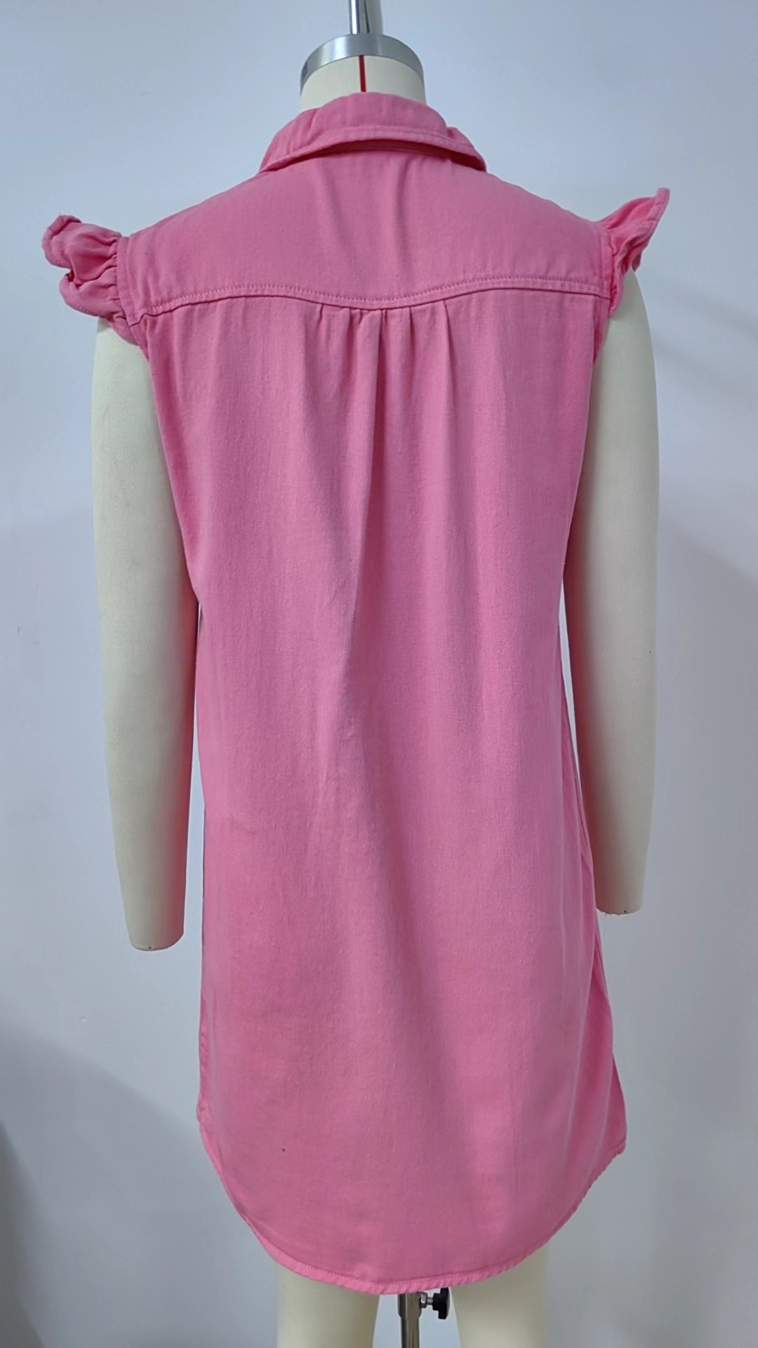 Women Clothing Spring Summer Washed Denim Vest Dress Midi Dress