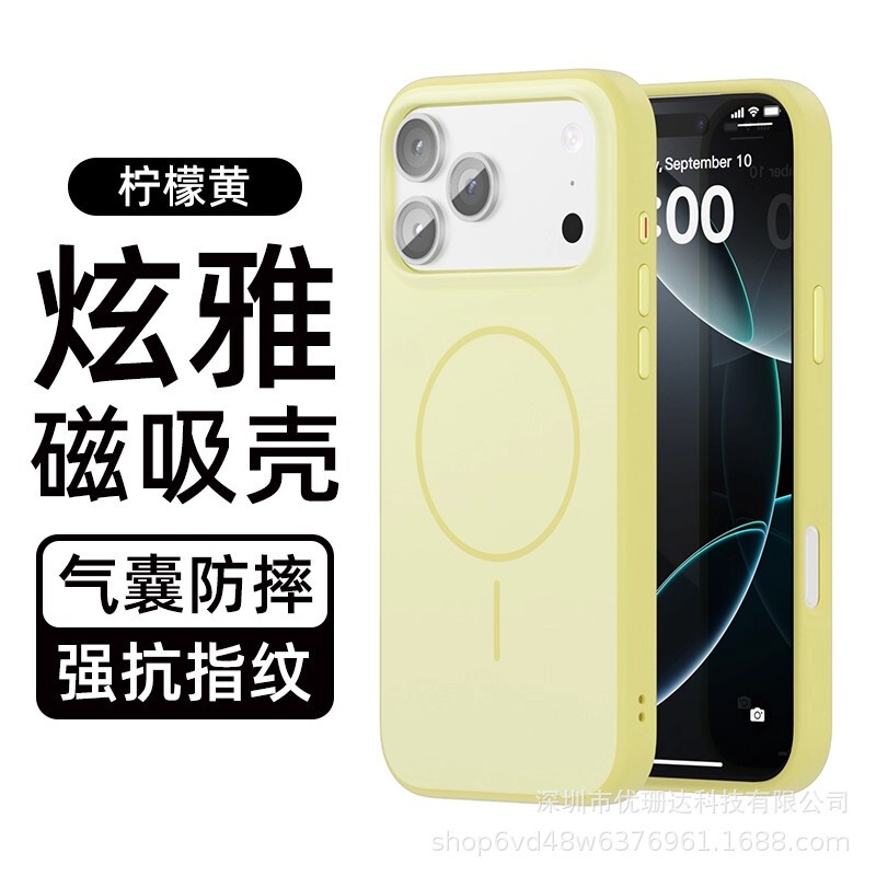 适用iPhone17ProMax手机壳炫雅肤感磨砂细圈磁吸苹果16全包保护套|undefined