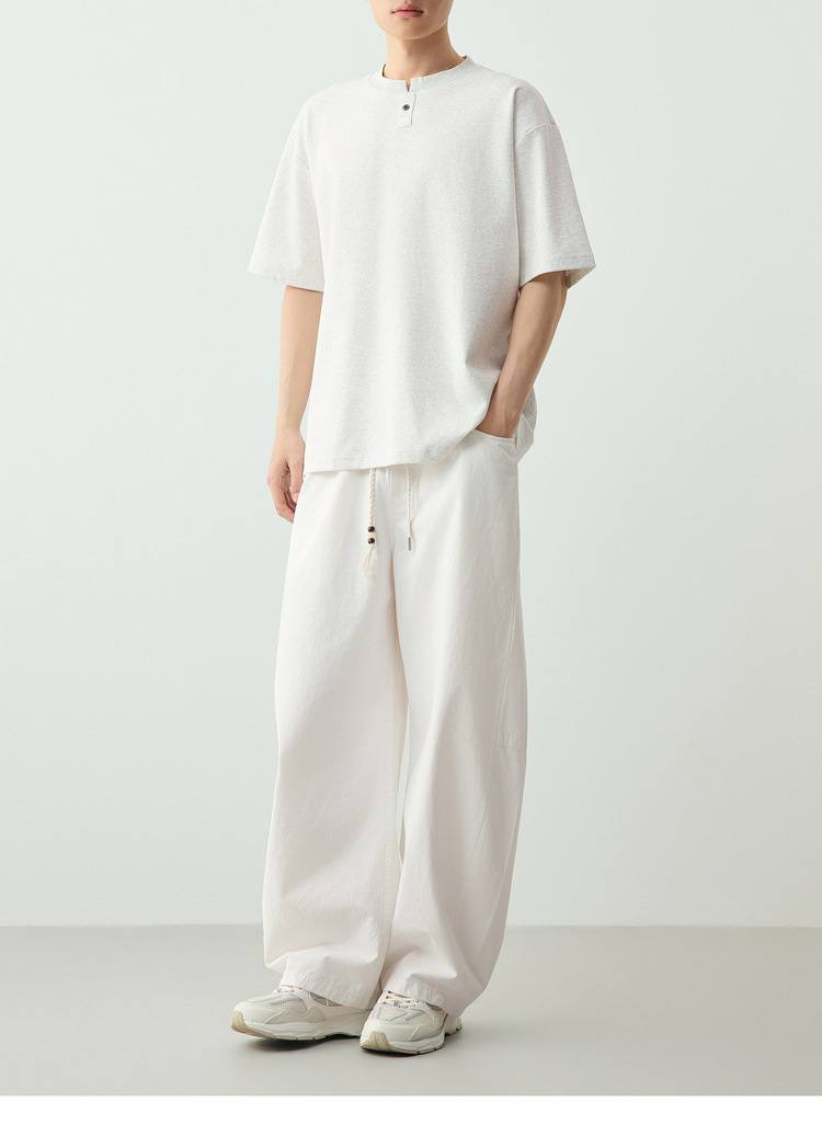 Áo thun nam ngắn tay cổ tròn chất liệu cotton pha, kiểu dáng cơ bản — đen chi tiết 21