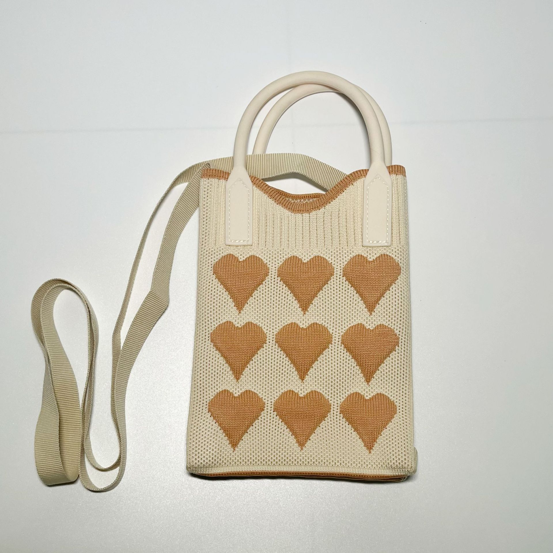 Bolsa de teléfono móvil Plaid bolsa de mensajero de las mujeres Mini pequeño bolso pequeño lindo ligero cuatro estaciones bolso de punto