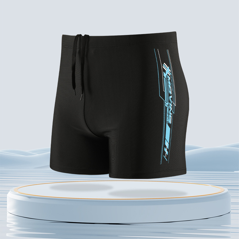 Pantalones de baño para adultos de impresión de hombre correa de agitación rápida de ángulo plano de alta elasticidad de playa de vacaciones equipo de bañador