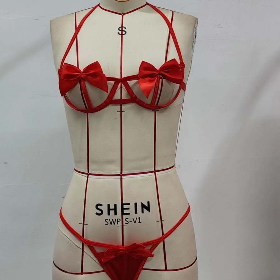 2021 europeo y americano nuevo comercio exterior AliExpress Amazon arco Correa hueco mujer sexy Lencería de dos piezas conjunto