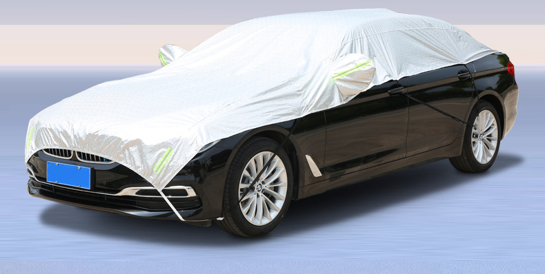 Car Half-Cover Sunshade, Sun Protection, Rainproof, Heat-Insulating Sunshade Cover, Car Cover Protector, Universal Sunshade for All Seasons
