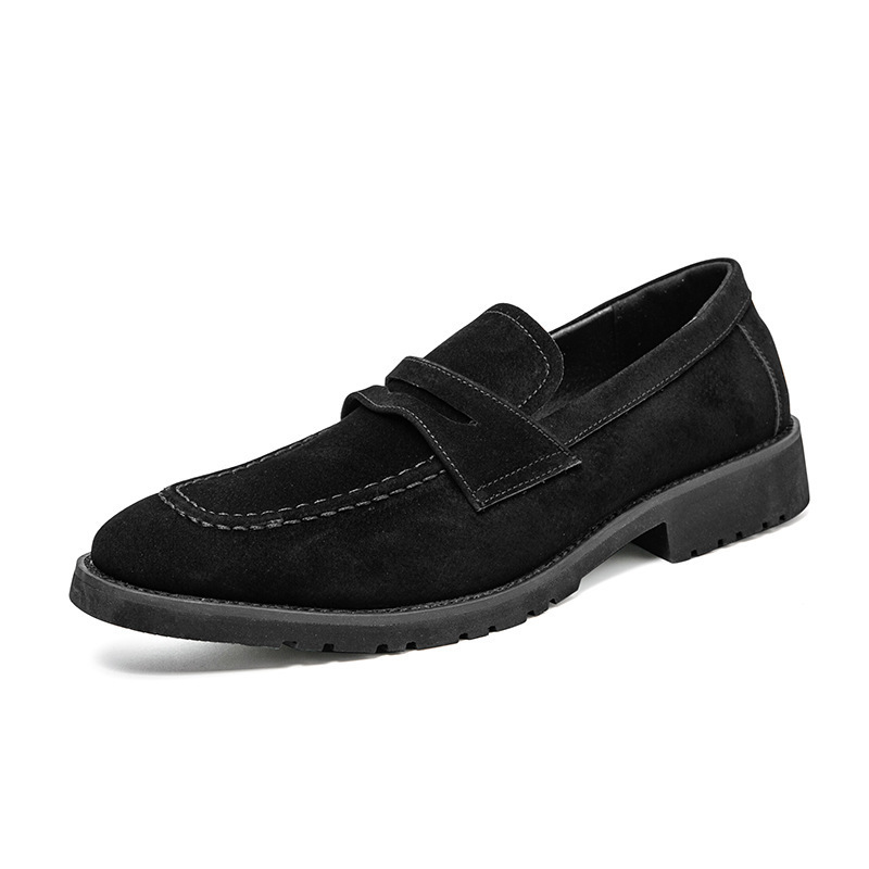 2024 zapatos de cuero casuales de negocios de moda de otoño, zapatos Lefu esmerilados de terciopelo para hombres, zapatos de cuero Doudou de una sola pierna para jóvenes image 7