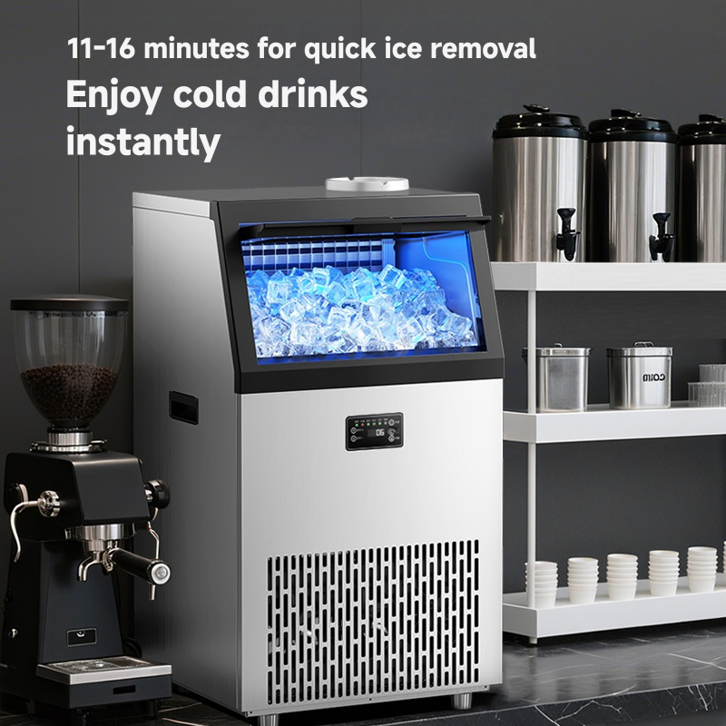 Commercial ice cube machine, snowflake ice machine, bullet ice machine, fully automatic large-capacity ice cube machine, cross-border large-scale, customizable design